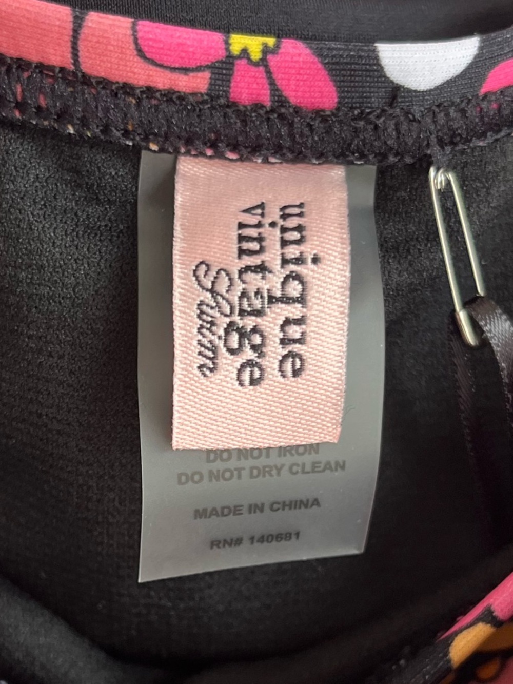 Unique Vintage Pink & Blue Floral Print Forever Glam Swim Bottom Belt XS, M, XL - Picture 5 of 9